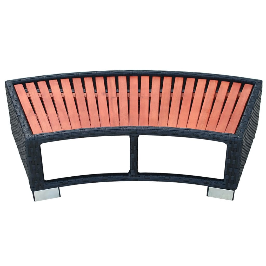 vidaXL Spa Step Poly Rattan Patio Hot Tub Bathtub Pool Footstep Black/Gray