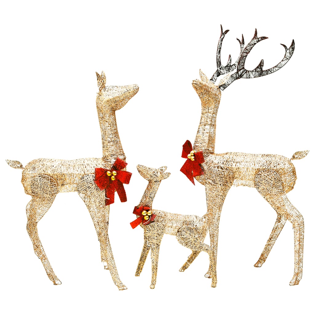 vidaXL Christmas Decoration Pre-Lit Christmas Reindeer Family with 201 LEDs