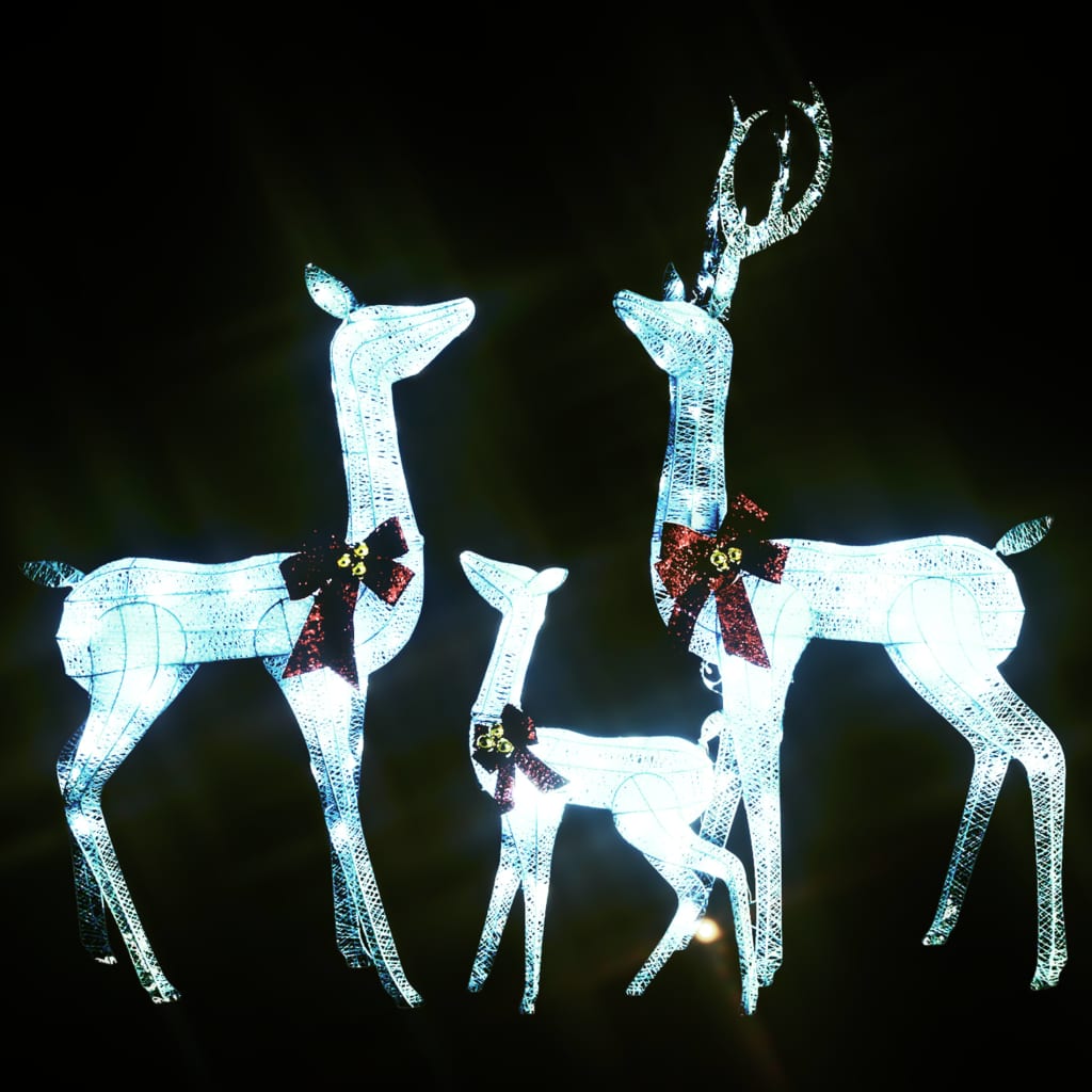 vidaXL Christmas Decoration Pre-Lit Christmas Reindeer Family with 201 LEDs