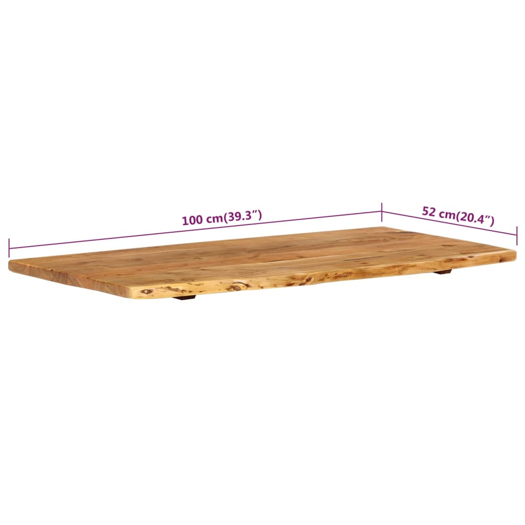 vidaXL Bath Counter Top Wooden Vanity Top with Live Edges Solid Wood Acacia