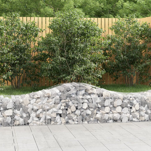 vidaXL Gabion Basket Arched Gabion Basket Planter for Flower Galvanized Iron