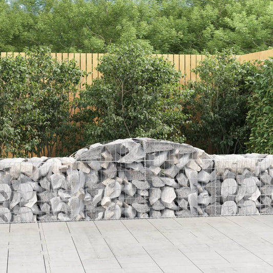 vidaXL Arched Gabion Baskets 5 pcs 118.1"x19.7"x23.6"/31.5" Galvanized Iron
